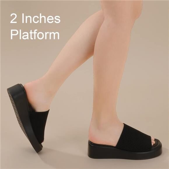 Leevar Platform Sandals for Women - Soft Memory Foam Padded Platform Wedges - Picture 3 of 7